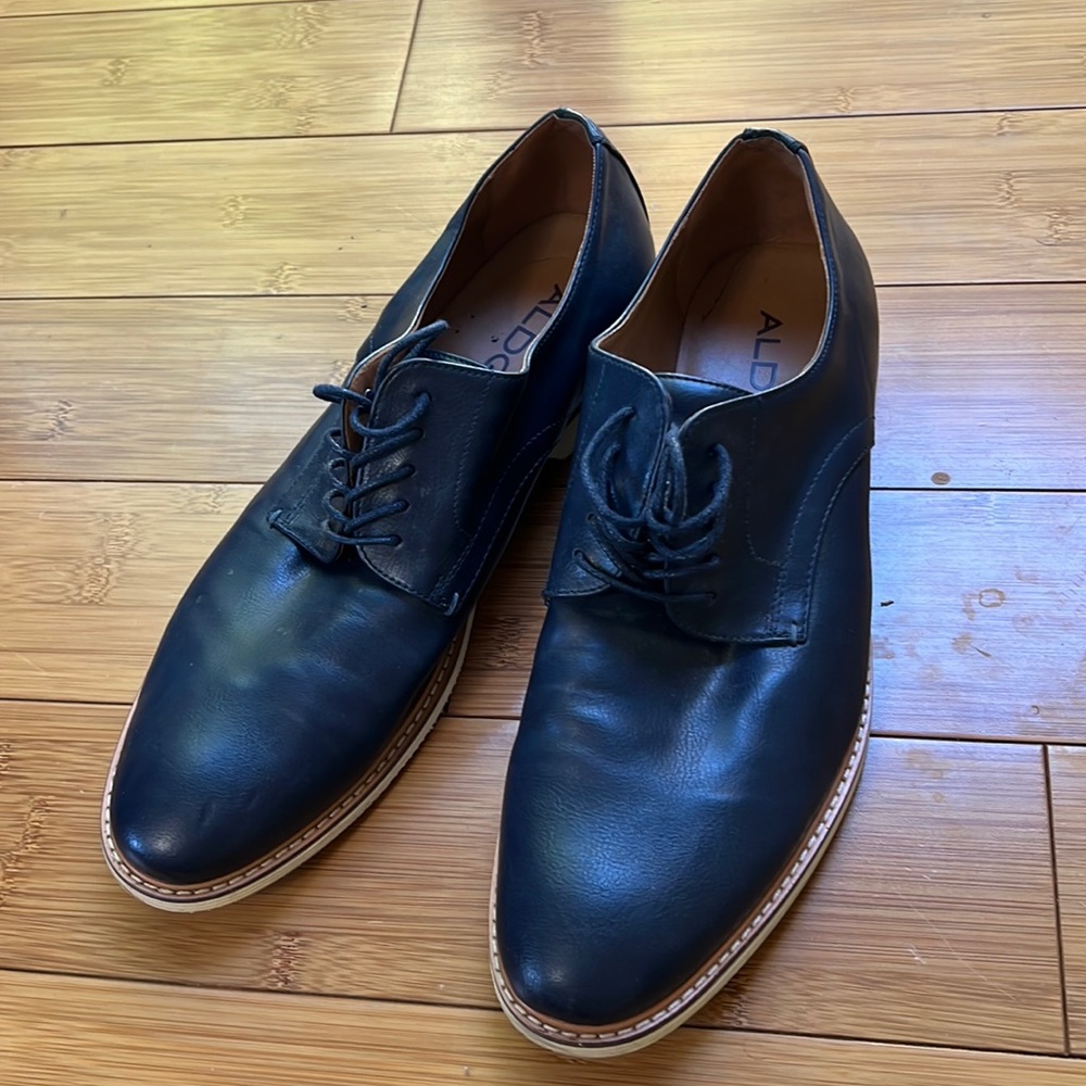Mens Aldo Dark Navy Blue Dress Shoe M 11